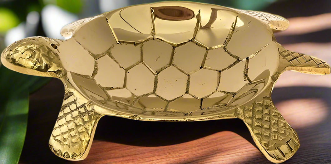 Turtle brass  incense burner