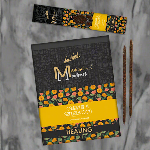 Sree Vani Manifest - Calendula and Sandalwood [Healing] imported incense sticks
