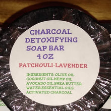 Load image into Gallery viewer, Organic Activated Charcoal Patchouli-Lavender Soap Bar