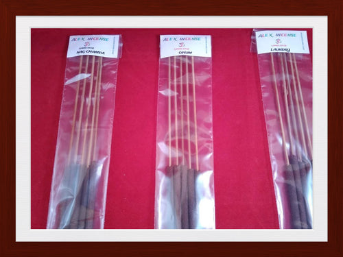 Alex incense jumbo sticks 19 inches-Assorted scents. 5 incense per bag