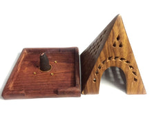 Load image into Gallery viewer, Wooden Pyramid Incense Burner